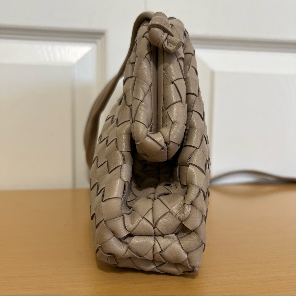 Quince Woven Leather Crossbody Bag in Taupe - Picture 5 of 16